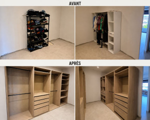 Photo de galerie - Pose d'un dressing sur mesure