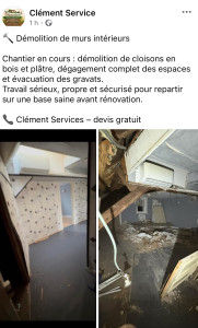 Photo de galerie - Démolition de mur et nettoyage 