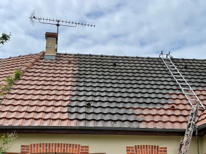 Photo de galerie - Réalisation d’un nettoyage toiture complet avec hydrofuge