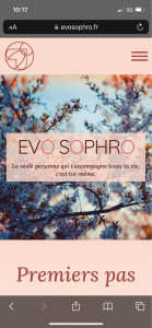 Photo de galerie - Site web evosophro.fr site pour une sophrologue 
