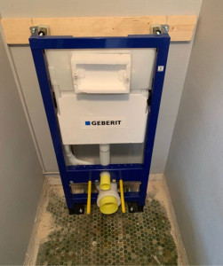 Photo de galerie - Création toilette, WC, suspendue avec faïence