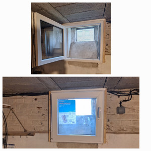 Photo de galerie - Pose d'une fenêtre en applique dans une cave, pour une meilleure isolation 