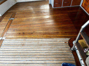 Photo de galerie - Rénovation  pont arrière d’un bateau 