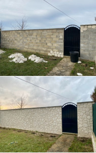 Photo de galerie - Création, mur, portillon et pose de pierre de Parment avec joint