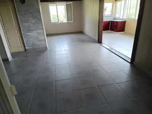 Photo de galerie - Pose carrelage sur ancien carrelage et plancher en bois