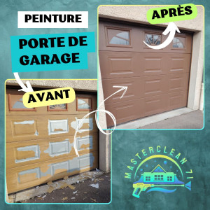 Photo de galerie - Décapage et peinture d'une porte de garage