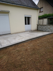 Photo de galerie - Terasse, Béton , avec son turbo et son Muret pour recevoir sa véranda