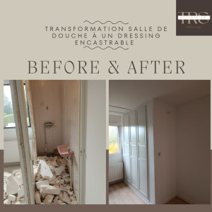 Photo de galerie - Transformation salle de douche à un dressing encastrable 