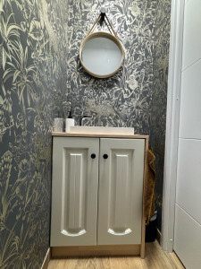 Photo de galerie - Montage et pose de meuble, vasque, robinetterie ainsi que miroir