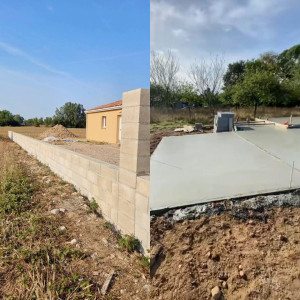Photo de galerie - Dalle bèton de Mur parpaing 