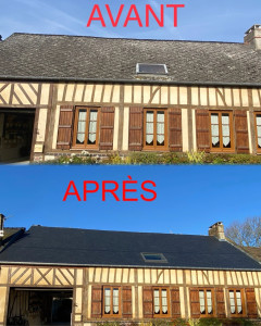 Photo de galerie - Rénovation toiture ardoise naturelle 