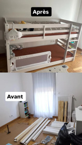 Photo de galerie - Montage d'un lit superposé en bois 