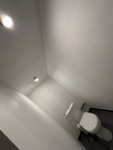 Photo de galerie - 1ere couche  de peinture mat dans un wc