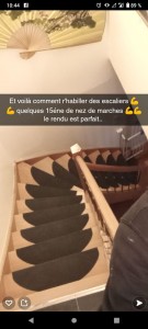 Photo de galerie - Pose de nez de marches dans une montée d'escalier, le résultat est parfait, excellent choix de la part du client.