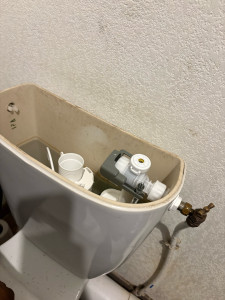Photo de galerie - Remplacement complet du mécanisme de chasse d’eau et du robinet flotteur WC.