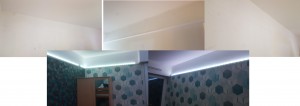 Photo de galerie - Réfection d'une chambre avec mise en place bandeau LED comme éclairage principal