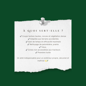 Photo de galerie - Description debroussailleuse autoportée 