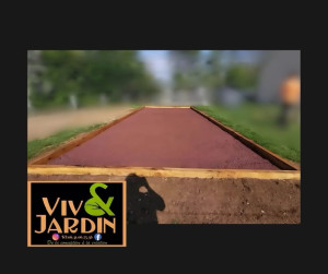 Photo de galerie - Création d’un boulodrome en finition rouge vignat. 