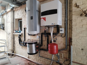 Photo de galerie - Installation pompe à chaleur Air/eau+ballon thermodynamique 