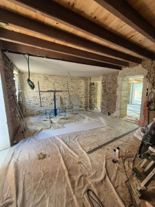 Photo de galerie - Pose d'un plafond placo avec isolation 200mm