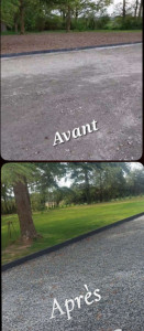 Photo de galerie - Mise en place de bordure et gravier 