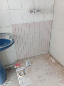 Photo de galerie - Pose de carrelage vertical de douche
