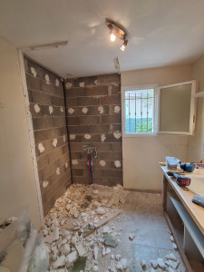 Photo de galerie - Début des travaux d'une salle de bain 