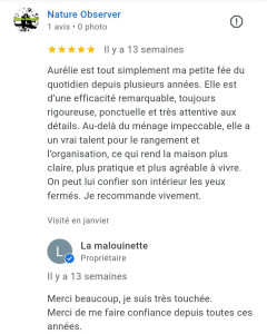 Photo de galerie - Avis client 