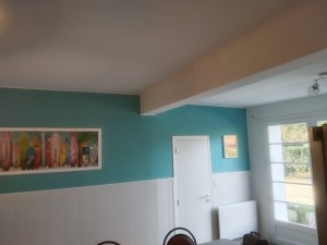 Photo de galerie - Lambris bois et baguettes de finitions au plafond