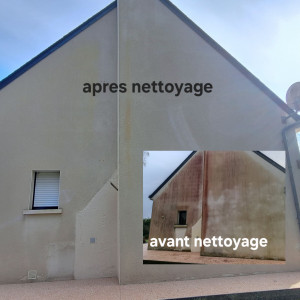 Photo de galerie - Nettoyage de façade et pignon passage de dalep 2100 hydrofuge