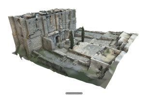 Photo de galerie - Exemple de relevé par drone et traitement photogrammétrique d'un bâtiment existant.