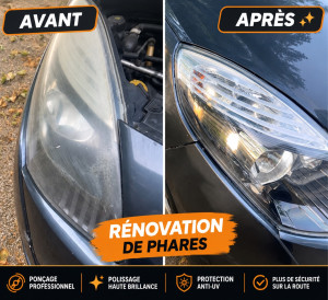 Photo de galerie - Rénovation de phare optique sur Scénic