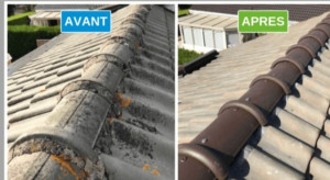 Photo de galerie - Réparation faîtage avant après réalisé par l'entreprise lemberger multiservices 