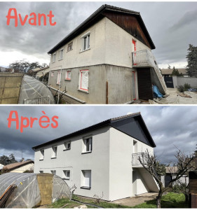 Photo de galerie - Rénovation de façade avant, et après