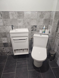 Photo de galerie - Pose d’un wc et d’un meuble avec vasque 