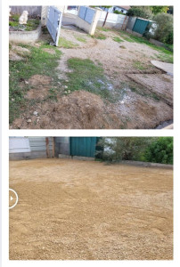 Photo de galerie - Aménagement cour maison en chateaubourg finition compacter 