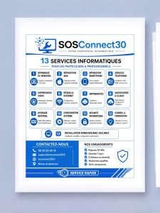 Photo de galerie -  Vous avez un problème informatique ? SOS Connect est là pour vous !  Technicien informatique indépendant basé à Nîmes, j'interviens rapidement à domicile ou à distance pour résoudre tous vos problèmes