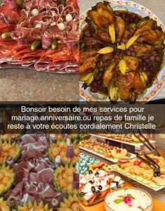 Photo de galerie - Bonjour besoin de mes services pour préparation déco et repas pour mariage où anniversaire où autre je reste à votre écoute de vos envies cordialement Christelle 