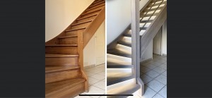 Photo de galerie - Rénovation escalier, changement de couleur est de support 