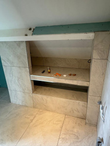 Photo de galerie - Création de niche et pose de carrelage 