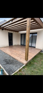 Photo de galerie - Pose terrasse extérieur imitation bois 
