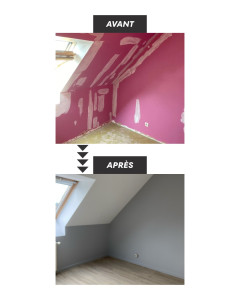Photo de galerie - Peinture chambre et pose de sol 