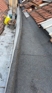 Photo de galerie - Des feuillages de l’Alu,fuite renfort 25 et nouvelle couche d’ardoise gris 