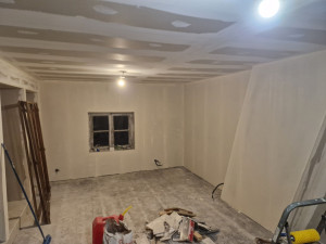 Photo de galerie - Première passe d'enduit complet 