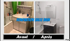 Photo de galerie - Pose meuble salle de bain + peinture