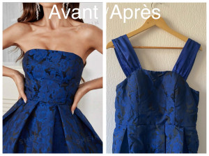 Photo de galerie - Réalisation de bretelles sur une robe. D’autres réalisations possibles sur demande