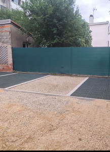 Photo de galerie - Création Parking avec des places sur Dalles alvéolés 