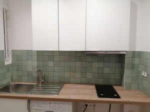 Photo de galerie - Pose nouveau cuisine et pose carrelage crédence 