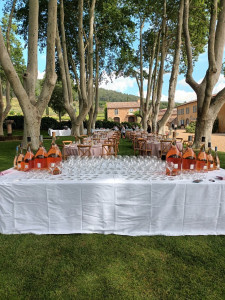 Photo de galerie - Mise en place d’un bar avec l’un des rosé les plus cher du monde ( whispering Angel) 