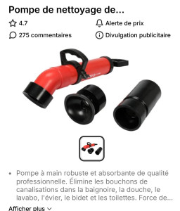 Photo de galerie - Pompe de debouchage 